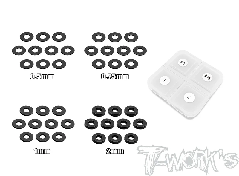 TA-154-BK Aluminum Shim 3.5 x 8.5mm Set ( Black ) Each 10pcs.