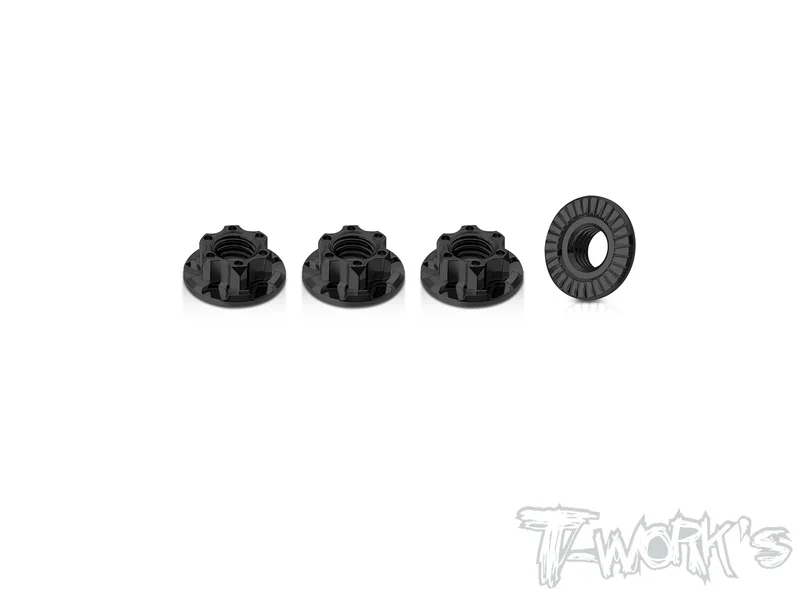 TA-155BK 7075-T6 Light Weight Serrated M5 Wheel Nut ( Black ) 4pcs.