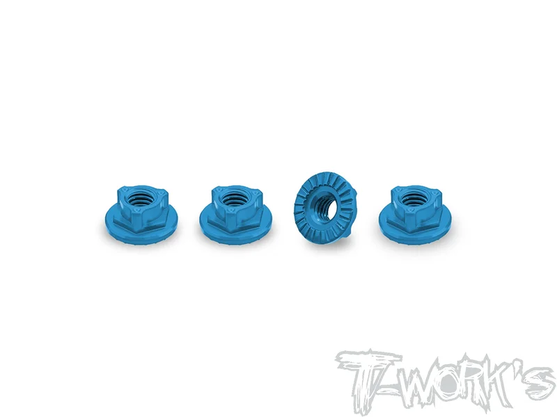 TA-160 7075-T6 Alum. Ultra Light Weight Serrated Wheel Nut 4pcs. Blue TA-160-B