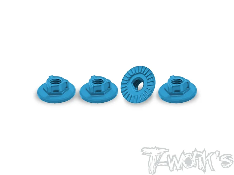TA-161 7075-T6 Alum. Ultra Light Weight large-contact Serrated Wheel Nut 4pcs. Blue TA-161-B