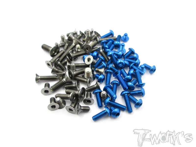 TAS-418 64 Titanium &7075-T6 Blue Screw set 93pcs. For Tamiya 418