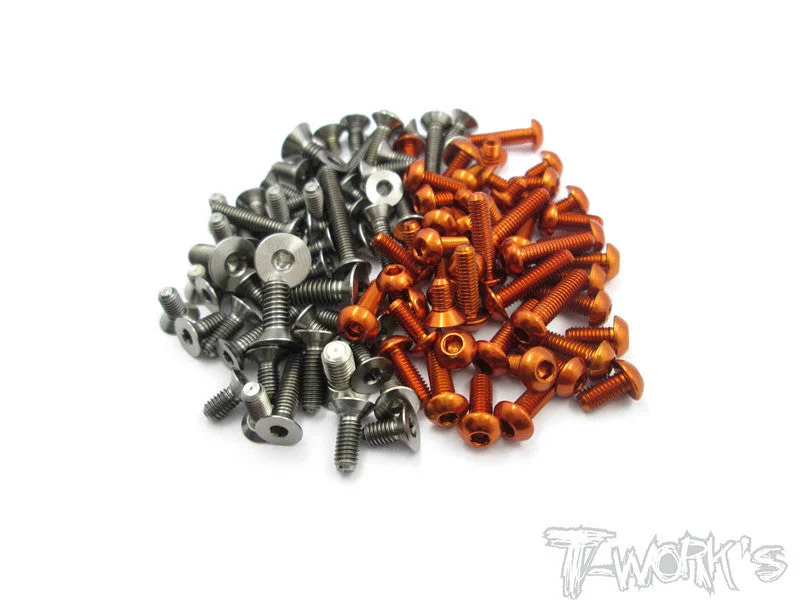 TASS-4X 64 Titanium &7075-T6 Screw set( For Serpent Project 4X ) Orange