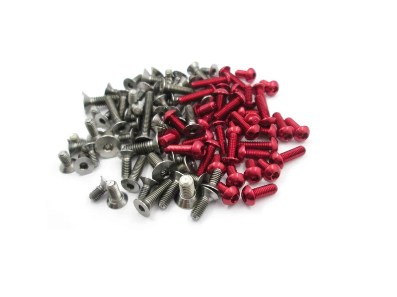 TASS-D09 64 Titanium &7075-T6 Screw set( For VBC WildFire D09 ) Red