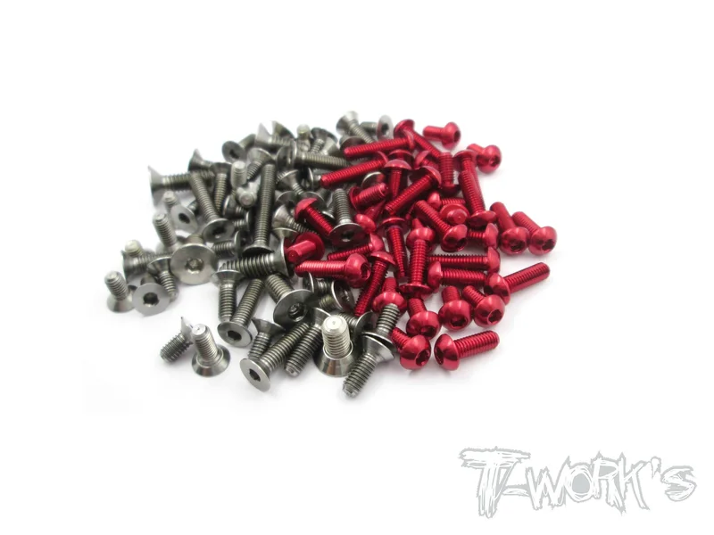 TASS-P1216 64 Titanium &7075-T6 Screw set ( For Rapide P12-2016 ) Black