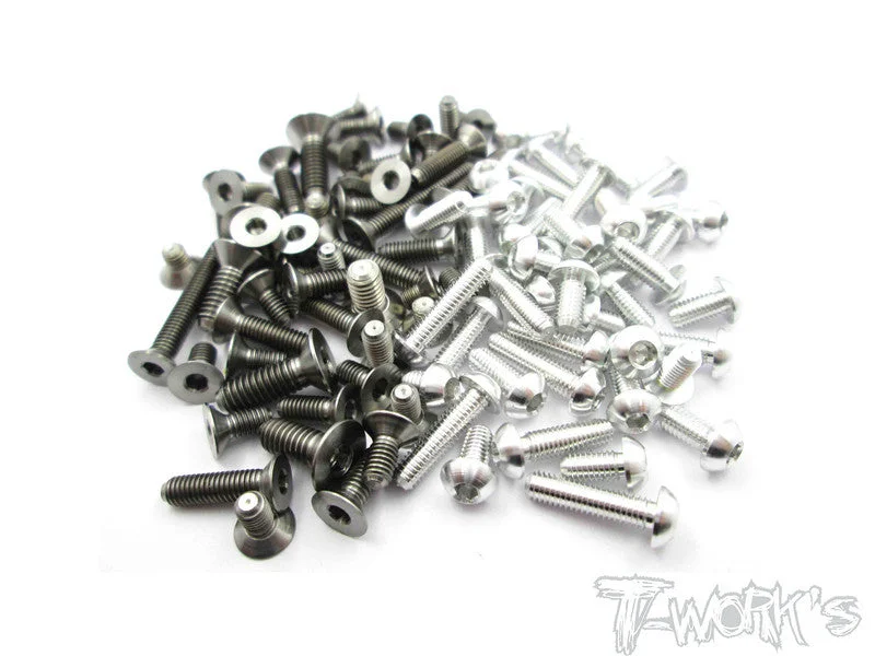 TASS-T4-14 64 Titanium &7075-T6 Silver Screw set 95pcs.For Xray T4 2014