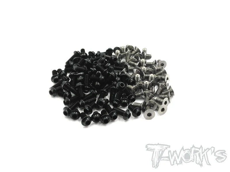 TASSU-A800FX 64 Titanium &7075-T6 (UFO Head) Black Screw set 77pcs.(For Awesomatix A800FX )