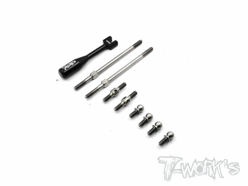 TB-107 64 Titanium Turnbuckle And Antiroll bar Ball End Set ( For Xray RX8 2016 )