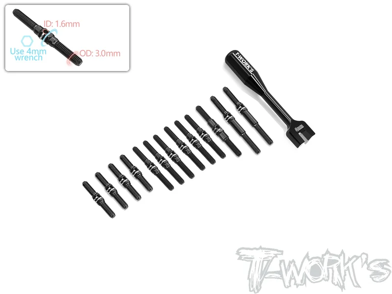 TBB-A10MF'26 64 Titanium Black Coating Turnbuckle Set( For ARC A10 MF-26 )