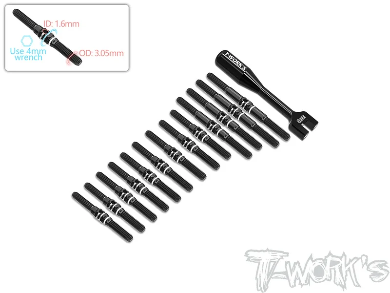 TBB-A800R 64 Titanium Black Coating Turnbuckle Set ( For Awesomatix A800R/A800RR )