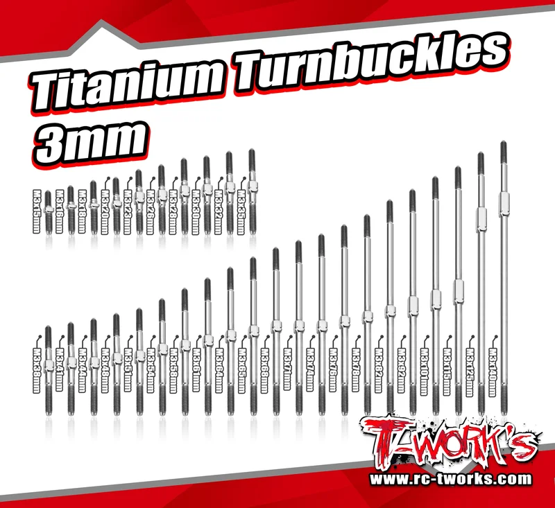TBS-3 Titanium Turnbuckles 3mm (6AL/4V grade titanium)