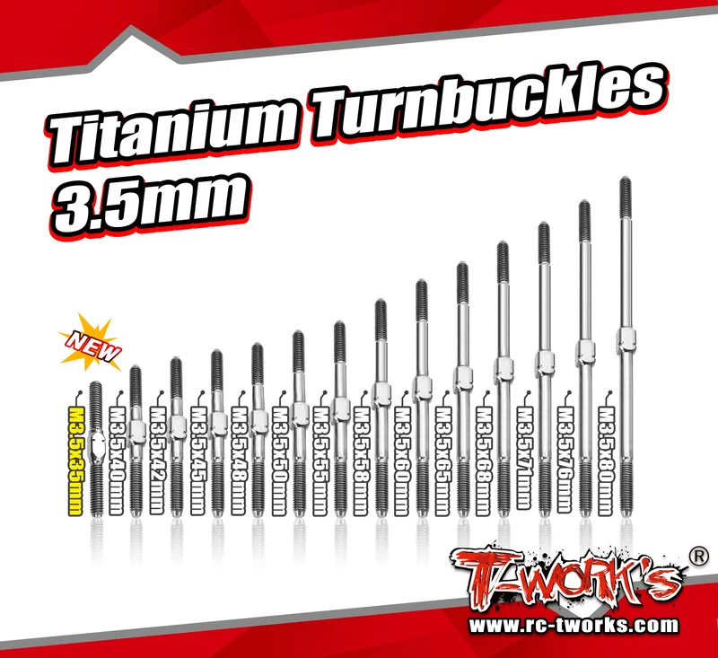 TBS-35 Titanium Turnbuckles 3.5mm (6AL/4V grade titanium)