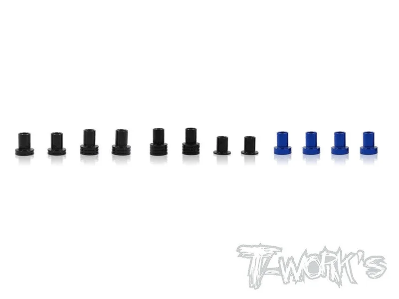 TE-146 7075-T6 Alum. Caster Hat Bushings Set ( For Team Associated RC10 B6/B6D/B64/B64D/B6.1 ) 2 each of 0deg,1deg,2deg,3deg.& 1.5deg 4pcs.