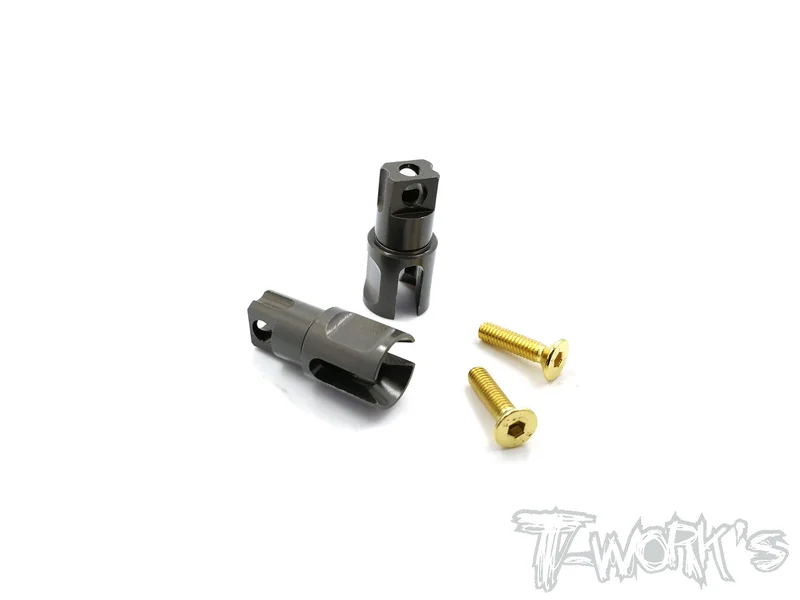 TE-163-Y 7075-T6 Hard Coated Alum. Front Spool Cups( For Yokomo BD8'18 )