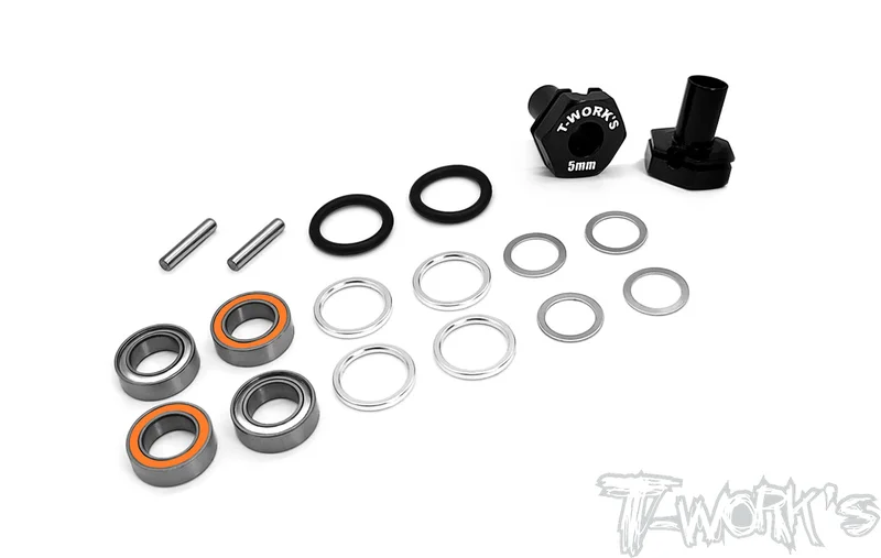 TE-231-BD10-B6mm Bearing Wheel Hub Axle +1mm ( Yokomo BD10 ) 2pcs.
