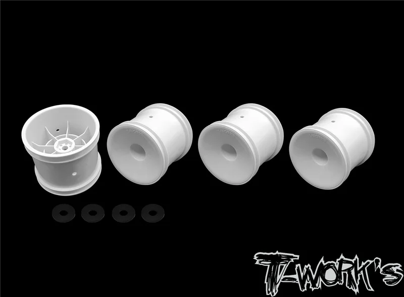 TE-238-A 12mm Truck Wheel White ( Team Associated T4.3, T5M and T6.1 & Tekno ET410 & Yokomo YZ-2T F&R ) 4/8pcs.