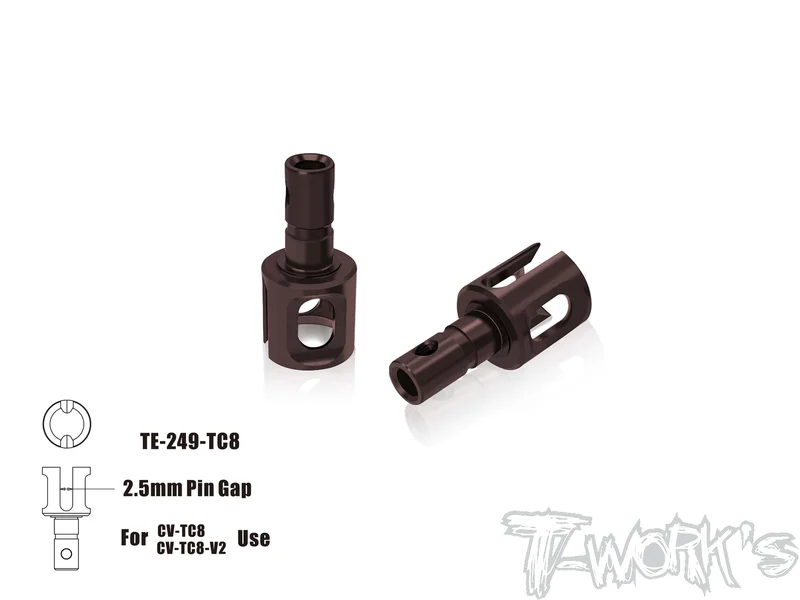 TE-249-TC8Spring Steel Light Weight Rear Diff. Joint ( For Team Associated TC8 ) 2pcs.