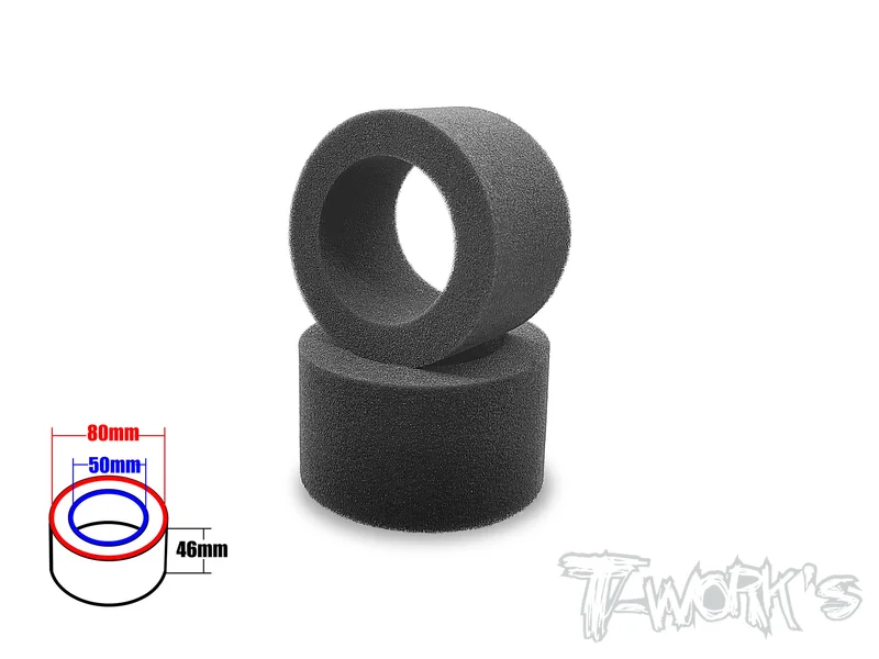 TE-255-R-A 1/10 Buggy Rear Foam Type Insert ( Medium ) 80x50x46mm 2pcs.