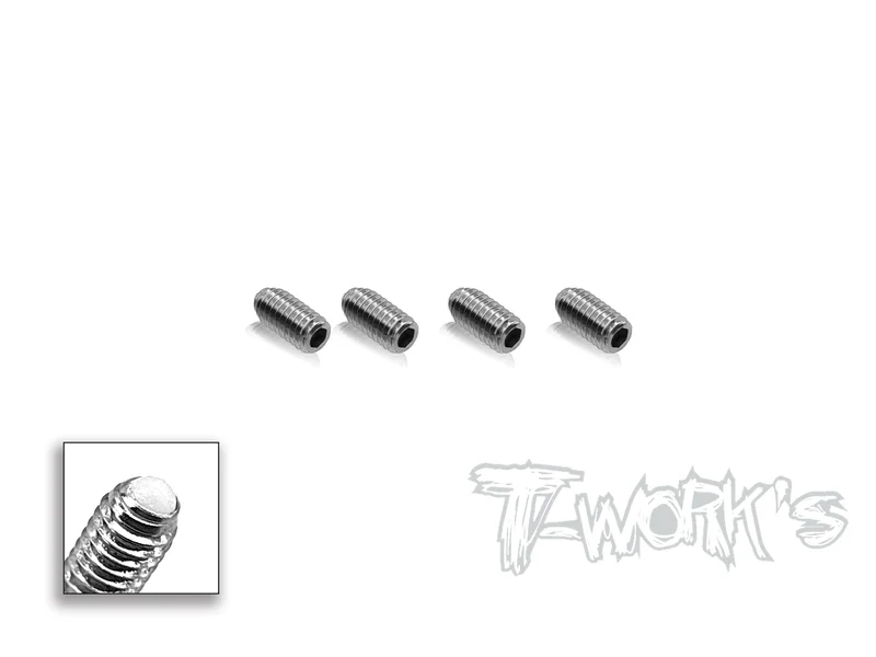 TE-261-A M4 x 8 Active Down -Stop Screws - For 1/10 TC Bumpy Tracks ( 4pcs. )
