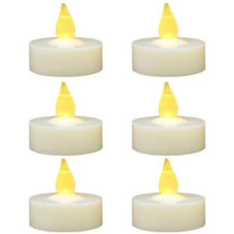 Tea Light LED Candles, Yellow Flicker Flame, Battery-Operated, 6-Pk.