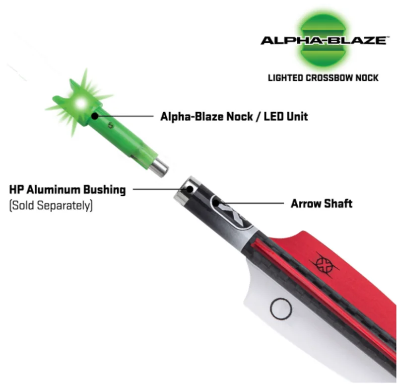 TenPoint ALPHA-BLAZE GREEN LIGHTED CROSSBOW NOCK (3 pack)