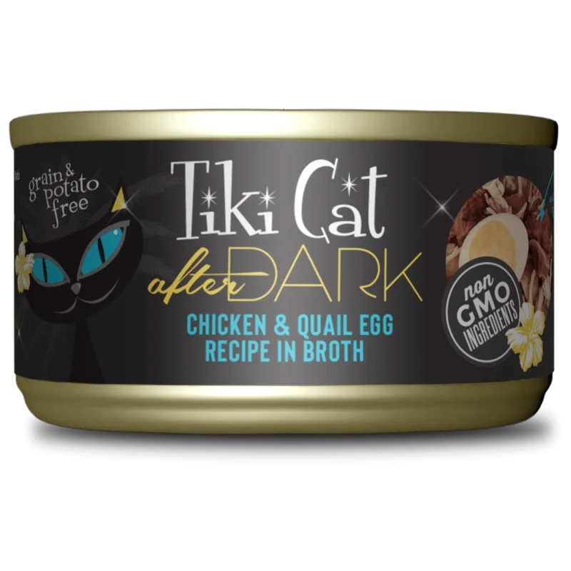 Tiki Cat After Dark Whole Foods Chicken & Quail Egg Recipe in Broth Cat Food