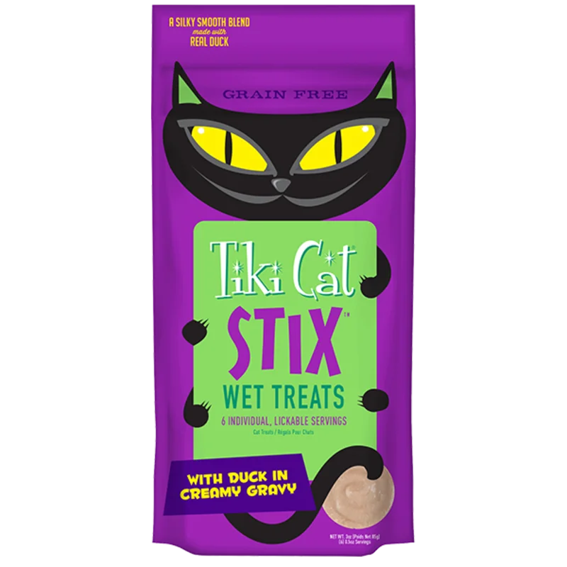 Tiki Cat STIX Grain Free Wet Treats with Duck in Gravy