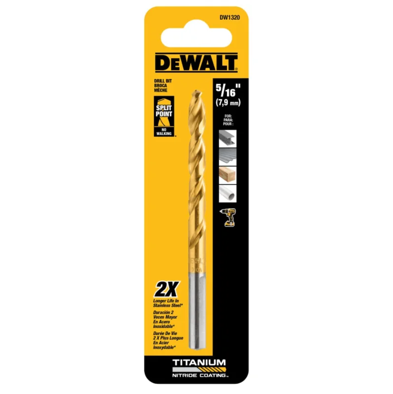 Titanium Split Point Drill Bit 5/16" Dewalt