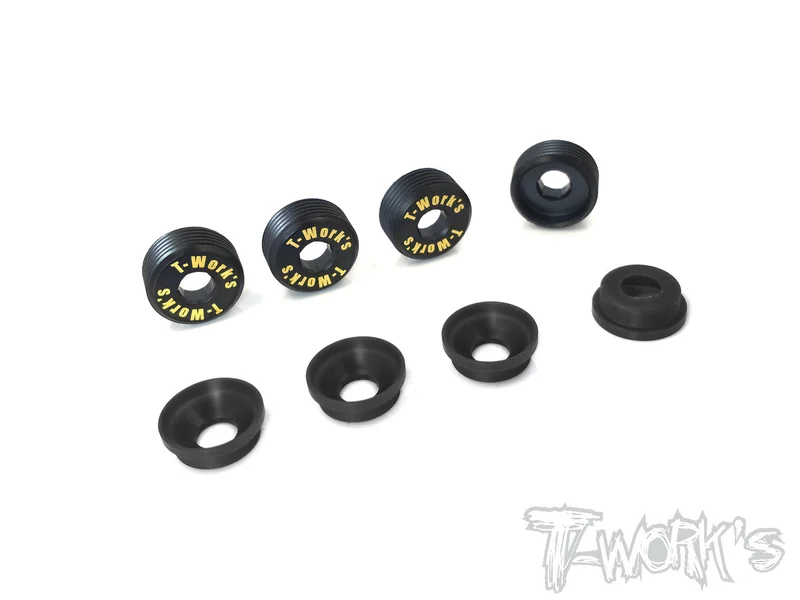 TO-129 Brass Front Upright Adjust Nut with POM Spacers( For Mugen MBX-6/MBX-7/MBX-7R/Sworkz/MBX8/ MBX8 ECO/MBX8R ) 4pcs.