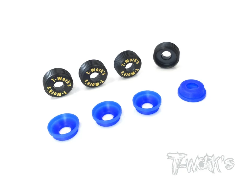TO-129-RC8 Brass Front Upright Adjust Nut with POM Spacers( For Team Associated RC8 B3.1/B3.2/T3.2/T3.2E ) 4pcs.