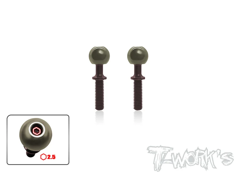 TO-192-RC8B3 Alum. Pillow Ball With Spring Steel Shaft ( For Team Associated RC8 B3/B3.2/T3.2/T3.2E ) 2pcs.