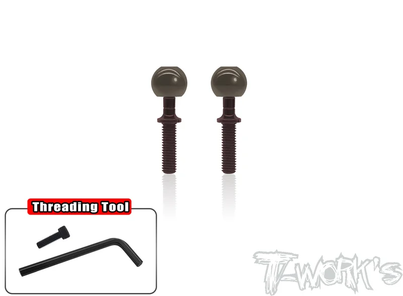 TO-192L-RC8B3 Alum. Pillow Ball With Spring Steel Anti-Clockwise Shaft ( For RC8 B4/B4E/B3/B3E/B3.2/T3.2/T3.2E ) 2pcs.