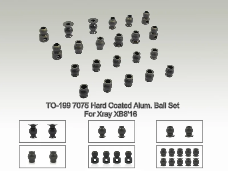 TO-199 7075 Hard Coated Alum. Ball Set ( For Xray XB8'16 / XB8E'16/ XB8'19 ) 22pcs.