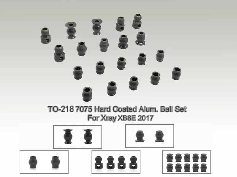 TO-218 7075-T6 Hard Coated Alum. Ball Set ( For Xray XB8E 2017/XB8E'26 )20pcs.