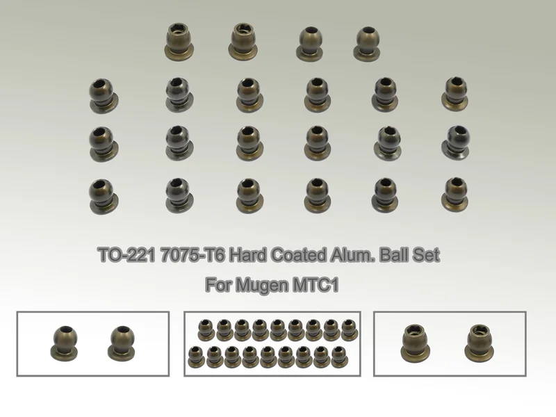 TO-221 7075-T6 Hard Coated Alum. Ball Set ( For Mugen MTC1 ) 22pcs.