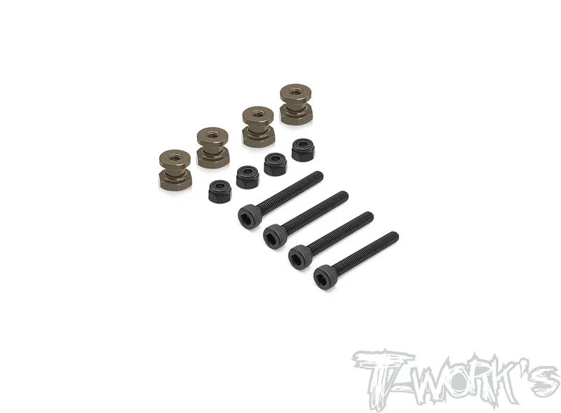 TO-240-X    Hard Coated 7075-T6 Alum. Shock Standoffs ( For Xray XB8 22/21/20/19/18 ) 4pcs.