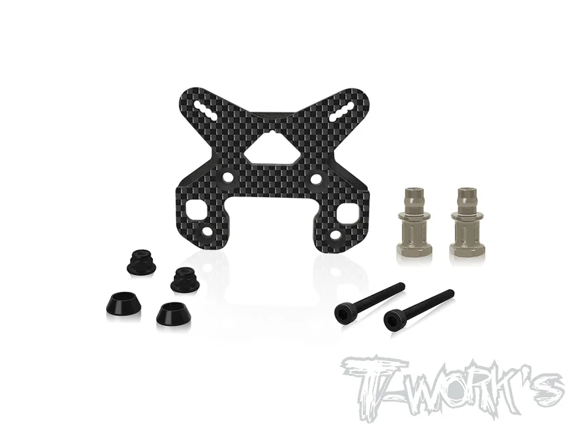 TO-247-B4.1-F-V2 Graphite 16 Degress KPI Front Shock Tower 5mm With short Standoffs ( For Team Associated RC8 B4.1)