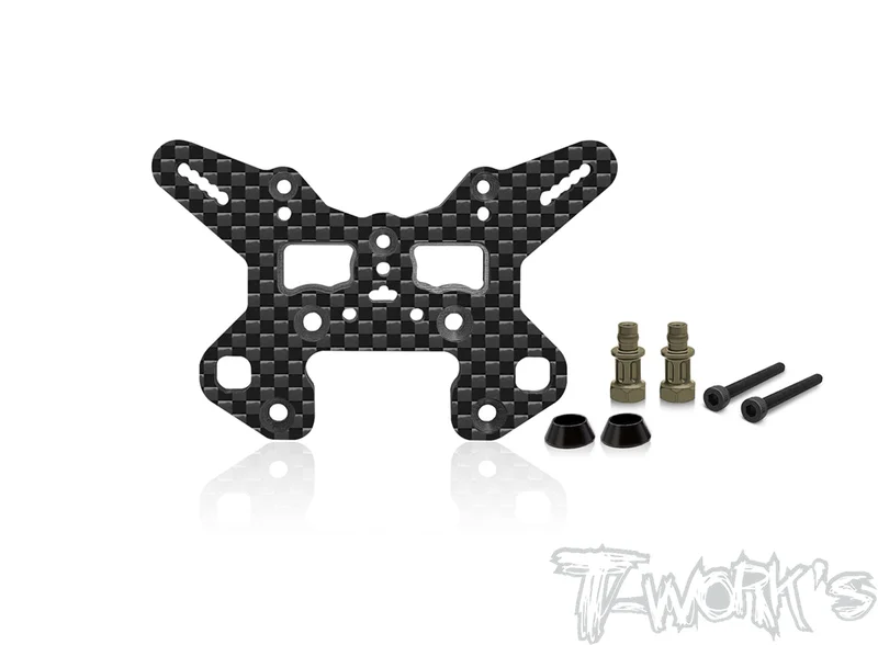 TO-247-T4 Graphite Front/ Rear Shock Tower 4mm With Alum. Standoffs ( For Team Associated RC8 T4/T4E)