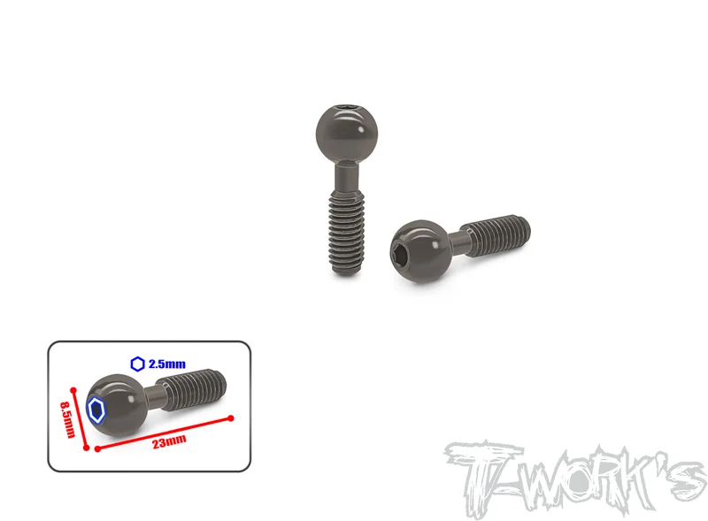 TO-322-S Hard Coated 7075-T6 Pivot Ball  2pcs.  ( Serpent )  8.5 x 23mm