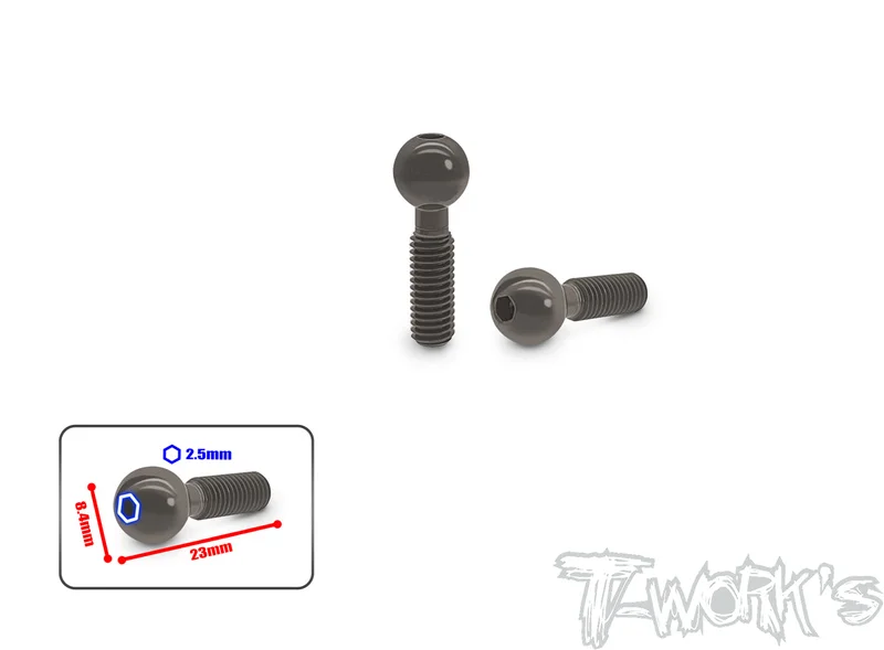 TO-322-X  Hard Coated 7075-T6 Pivot Ball  2pcs. ( Xray )  8.4x 23mm