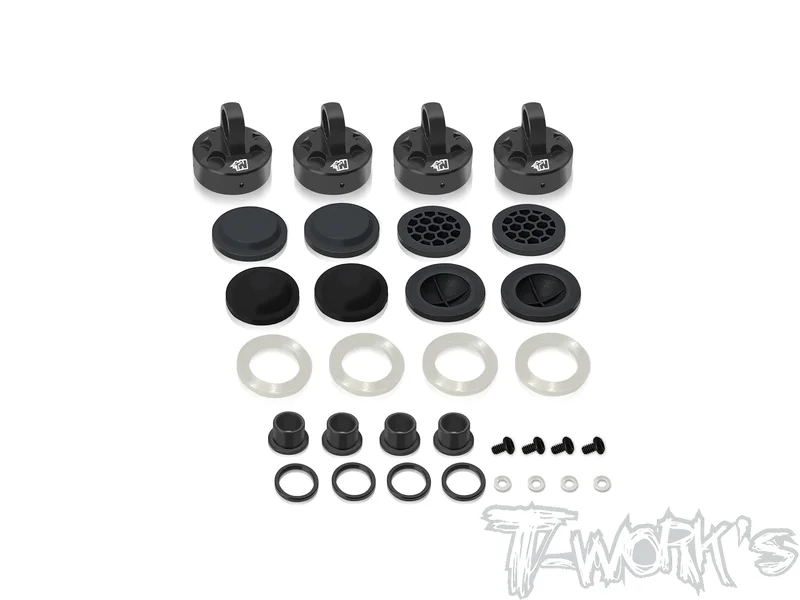 TO-343-M Black Hard Coated 7075-T6 Alum Mult-adjust alternatives Shock Cap ( For Mugen MBX8R/MBX8R-T )