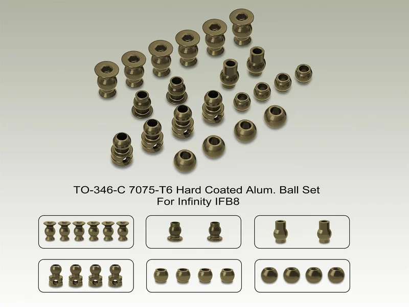 TO-346-C 7075-T6 Hard Coated Alum. Ball Set ( For Infinity IFB8 ) 22pcs.