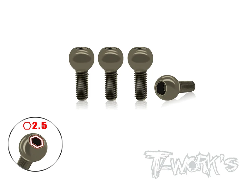 TO-FW06-A 7075-T6 Hard Coated Alum. Hex Socket 5.8mm Pivot Ball ( For Kyosho FW06 ) 4pcs.
