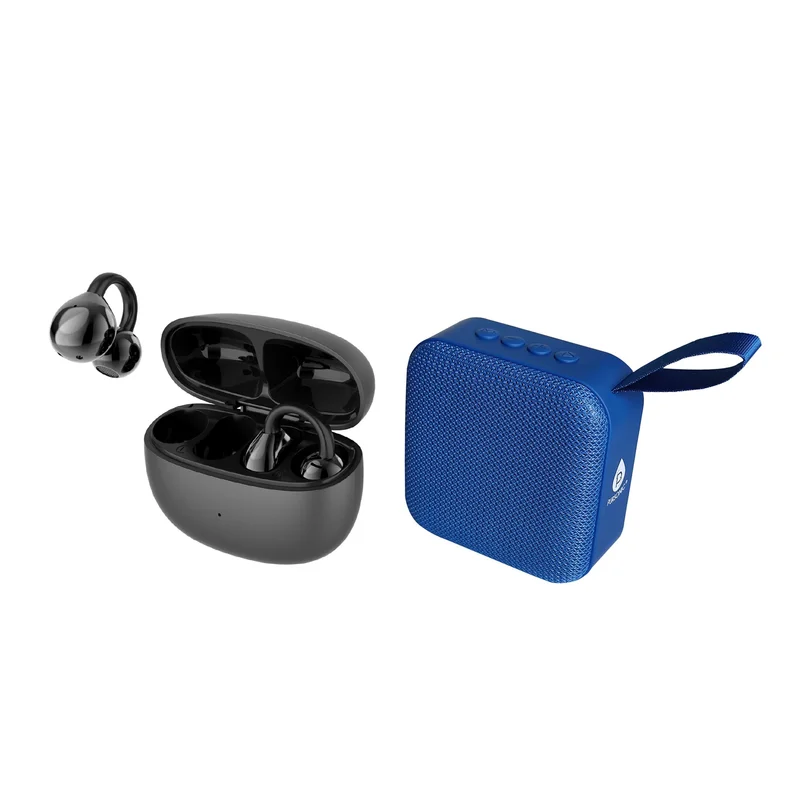 Total Audio Experience Set  Wireless Earbuds with 8D Sound + 360 Surround Speaker