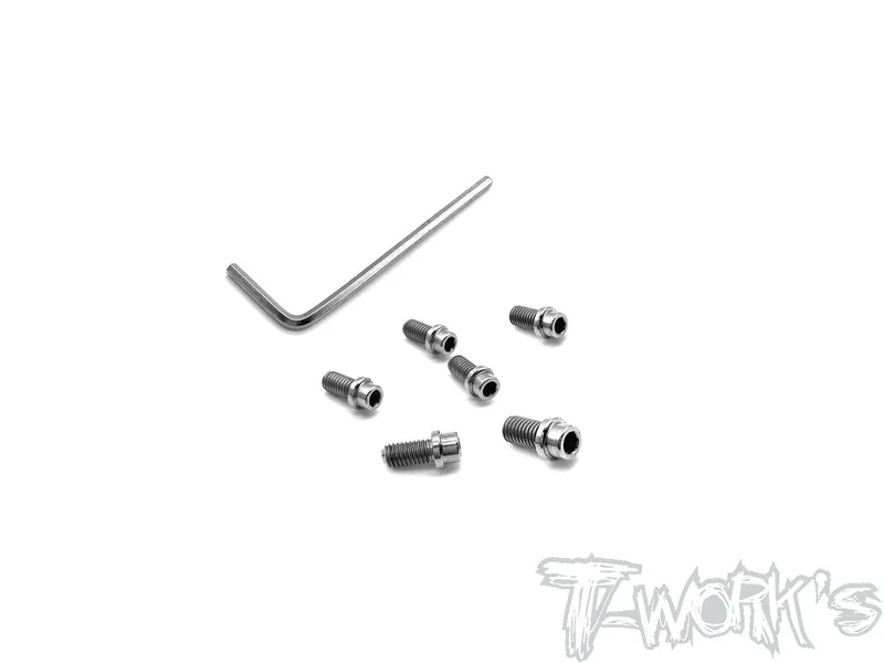 TP-039S64 Titanium Rear Wheel Hub Screws-M3x6mm  6pcs. ( For Yokomo )