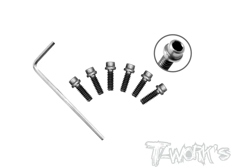 TP-040 64 Titanium Rear Wheel Hub Screws-4/40  6pcs. ( Team Associated,CRC)