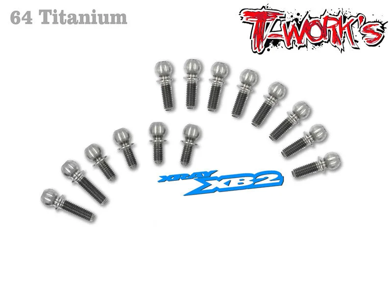TP-042 64 Titanium Ball End set  For Xray XB2