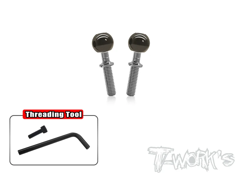 TP-047L-RC8Alum. Pillow Ball With Titanium Anti-Clockwise Shaft ( RC8 B4/B3.2/B3.1 )2pcs.
