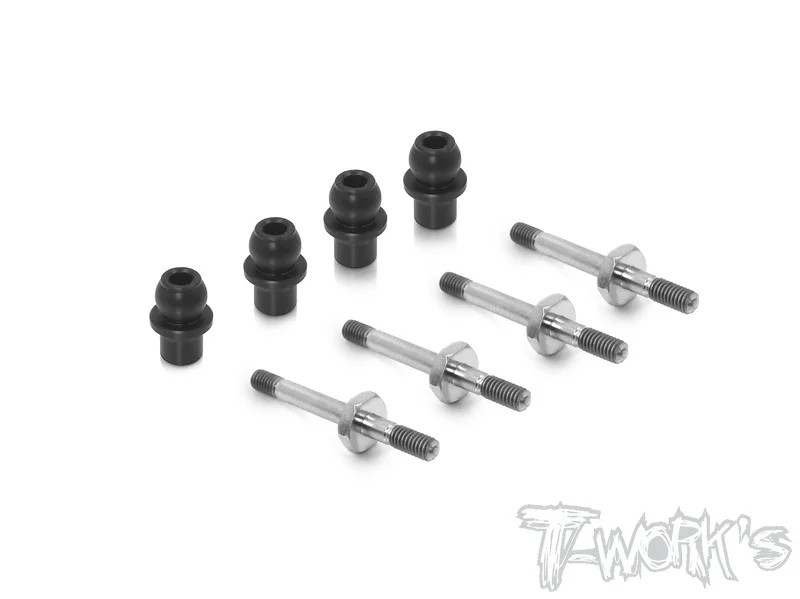 TP-091 64 Titanium Shock Standoffs With POM Shock Cap Bushings ( For TEKNO EB410 )4pcs.