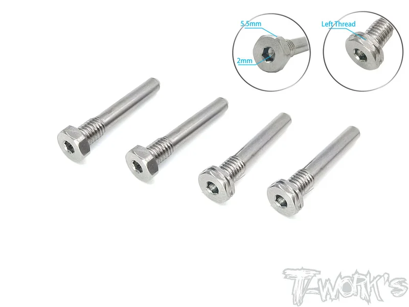 TP-119-A64 Titanium Screw Type Shock Pin Set ( For Team Associated RC8 B3.1/B3.2 ) LT 2pcs. RT 2pcs.