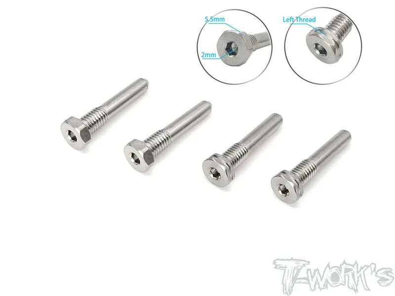 TP-119-HB 64 Titanium Screw Type Shock Pin Set ( For HB D819RS/819/817/E819/817 /RC8 B4.1) LT 2pcs. RT 2pcs.